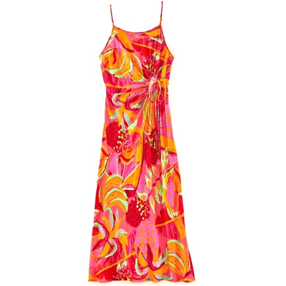 FARM RIO Fruit Brush Cutout Midi Dress Size M Multi Viscose - Picture 3 of 3